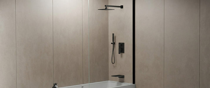 Shower mixer sets with bath filler