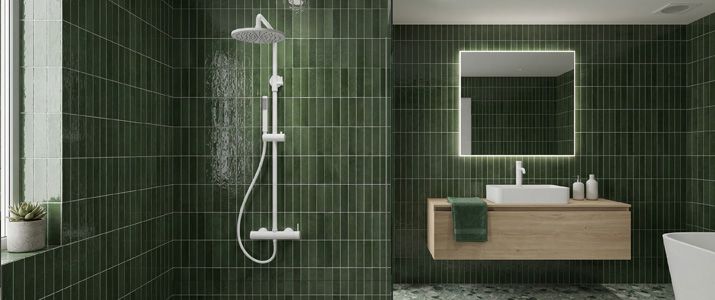 White shower columns