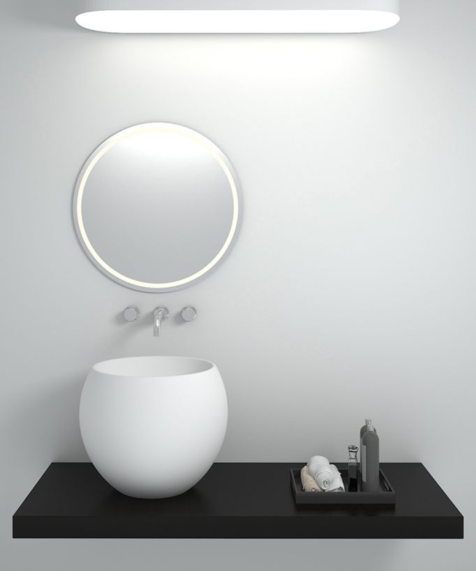 Bukavu Round Countertop Basin - Matte White