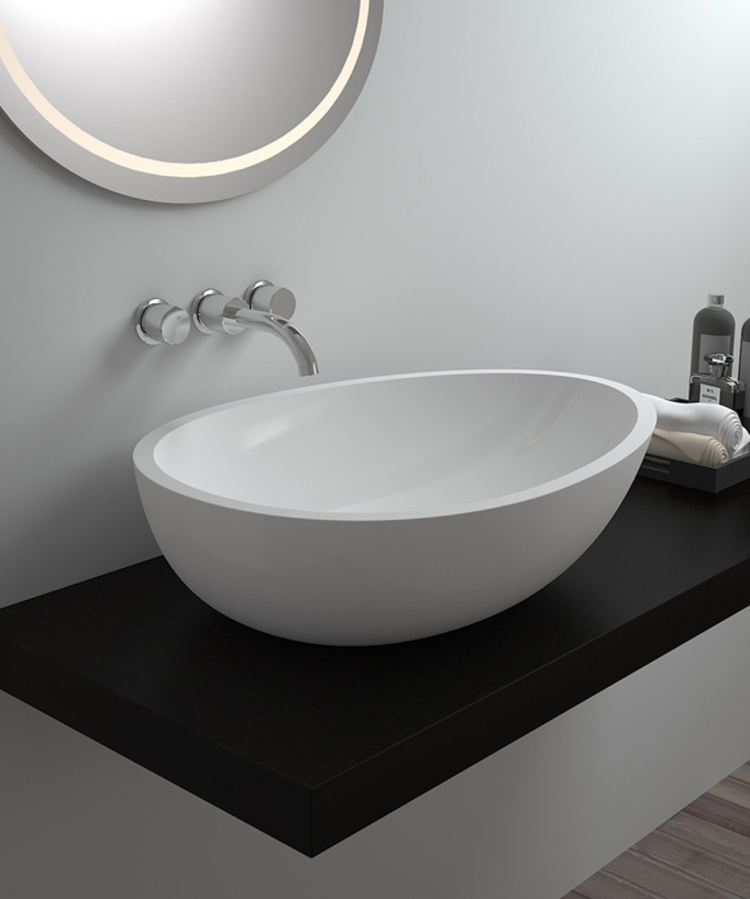 Nkayi Oval Countertop Basin - Matte White