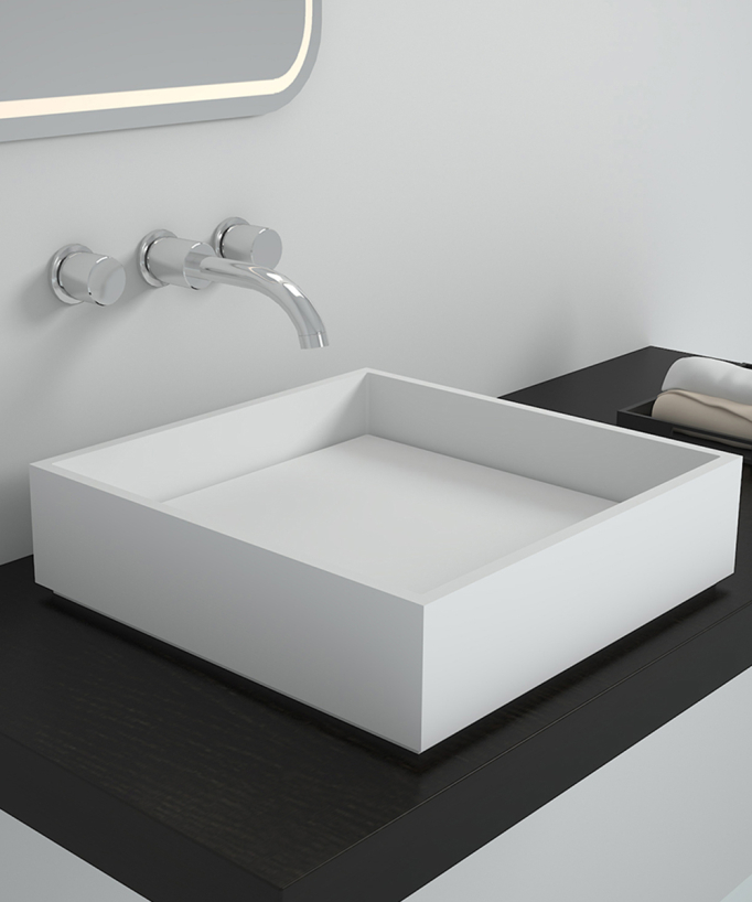 Boma Square Countertop Basin - Matte White