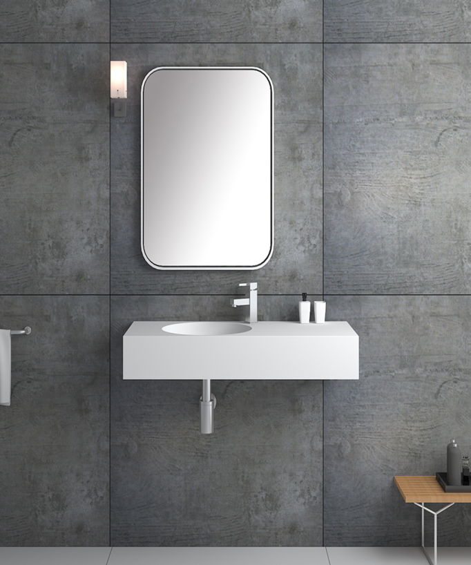 Uele Wall-Hung Basin - Matte White