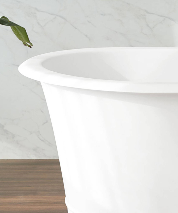 Classic Freestanding Solid Surface Bath - White