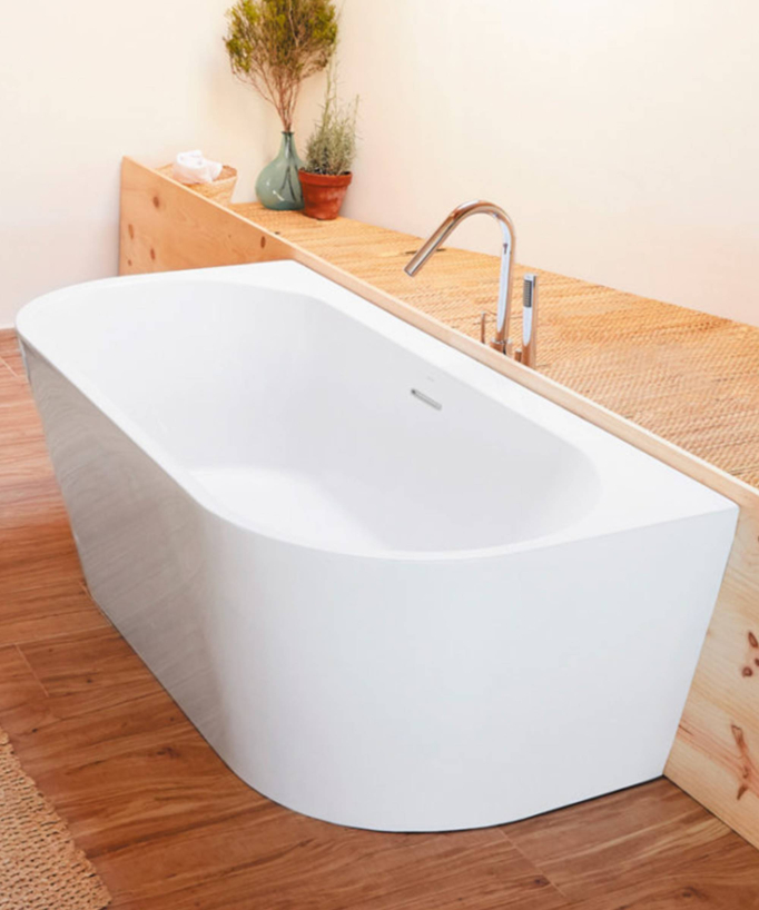 Torino Muro Wall-Mounted Bath - Glossy White