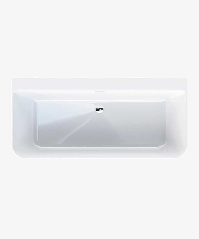 Trento Muro Wall-Mounted Acrylic Bath - Glossy White