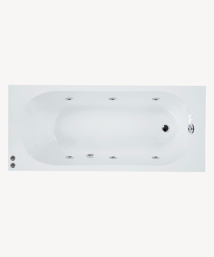 Serena Comfort Built-in Acrylic Bath - Glossy White