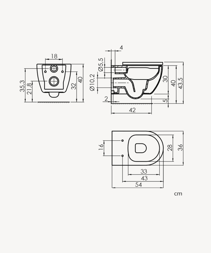 Arc Wall-Hung Toilet with Soft-Close Seat - Glossy White