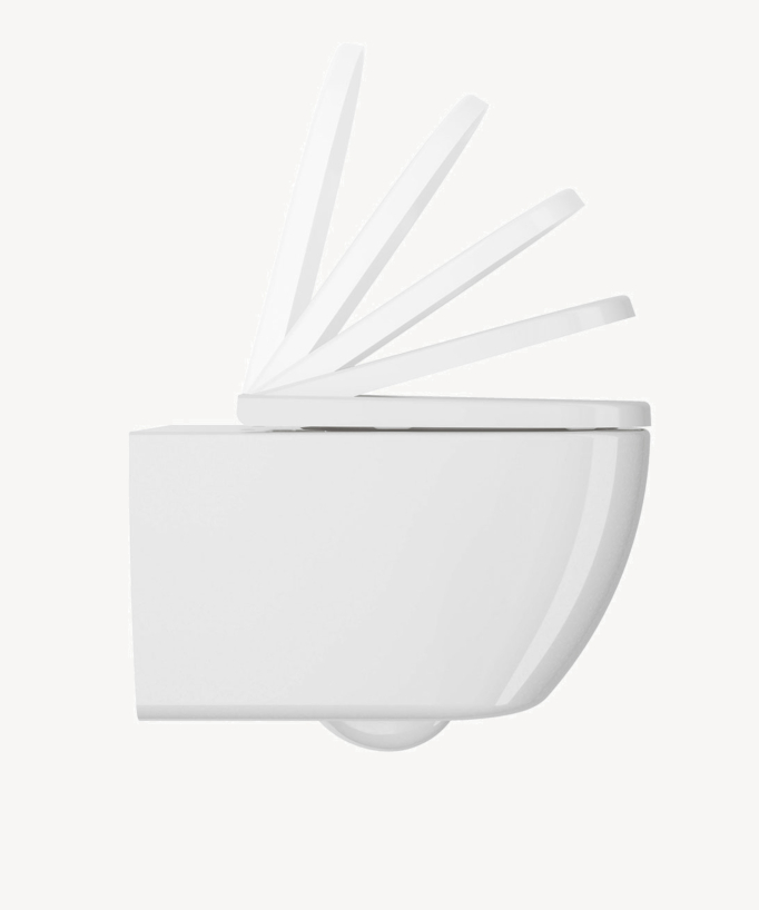 Arc Wall-Hung Toilet with Soft-Close Seat - Glossy White