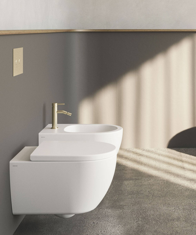 Arc Wall-Hung Ceramic Bidet - Matte White