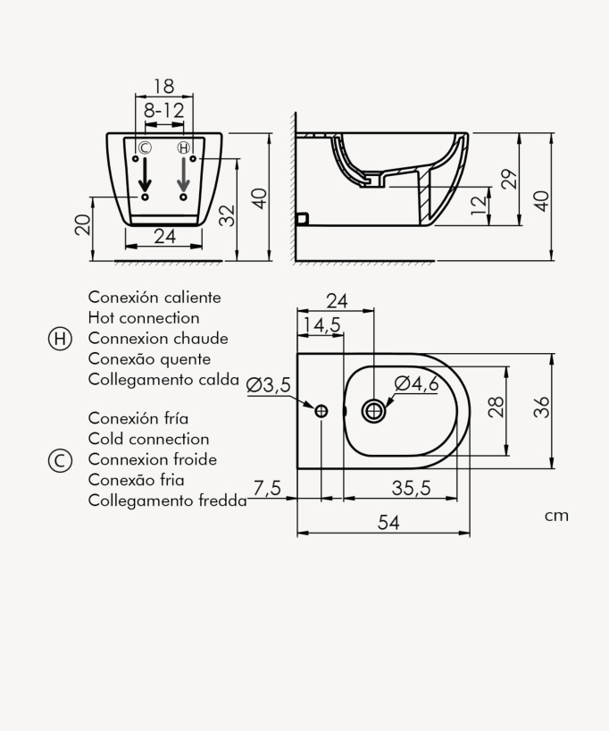 Arc Floor-Standing Ceramic Bidet - Matte Black