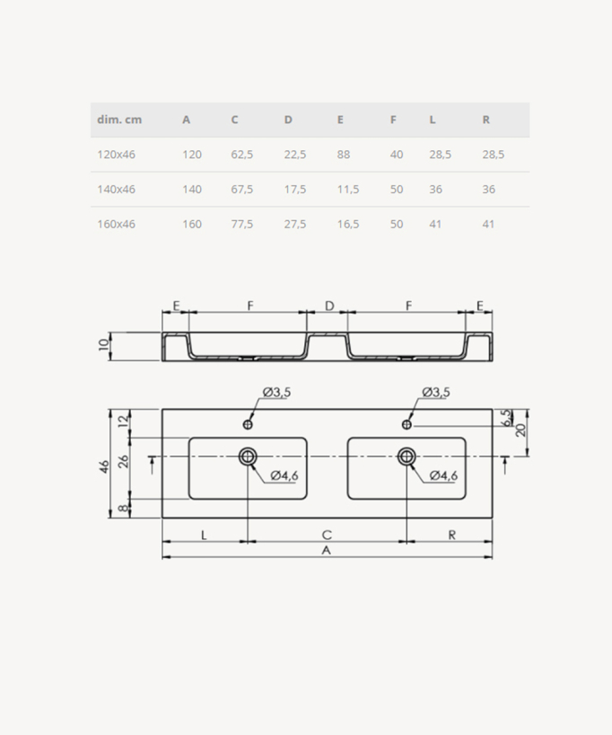 Cardiff Muro Wall-Hung Double Basin
