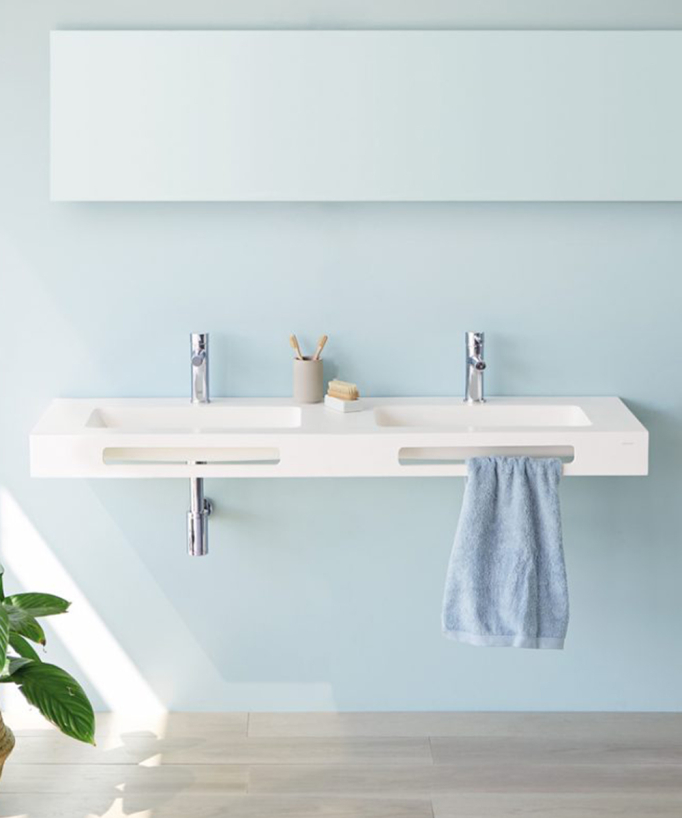 Cardiff Muro Wall-Hung Double Basin