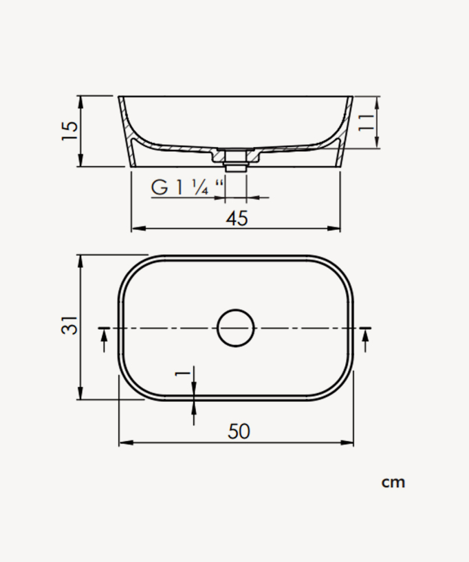 Rust Sanycess Solid Surface Countertop Basin