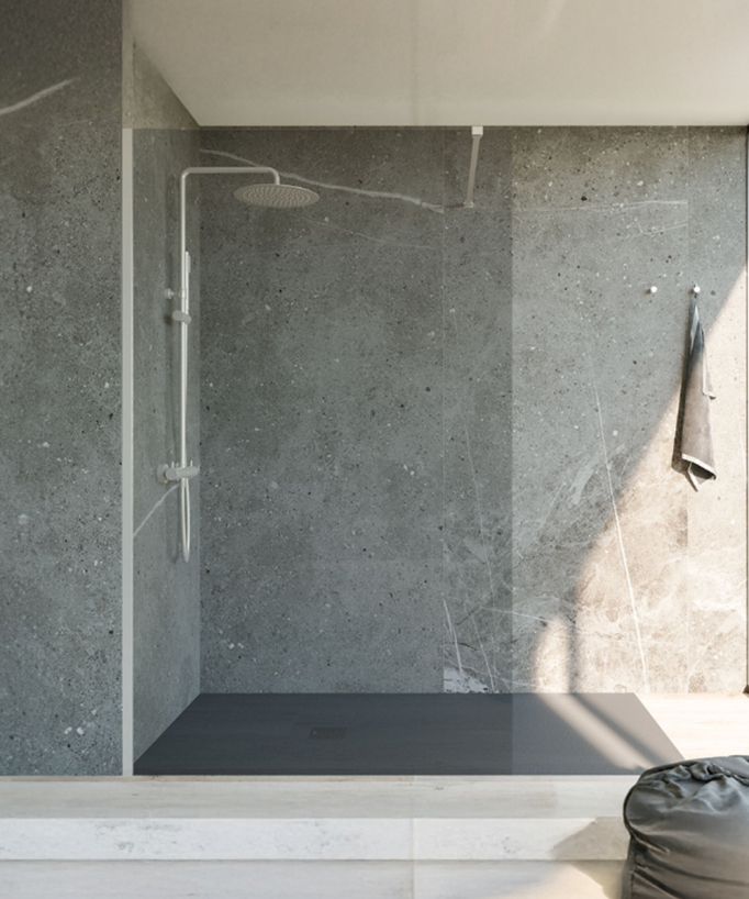 Single Fixed Shower Screen - Chrome or Black