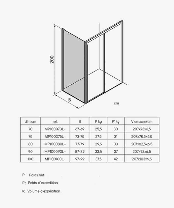 Style Fixed Side Shower Panel - Brushed Nickel