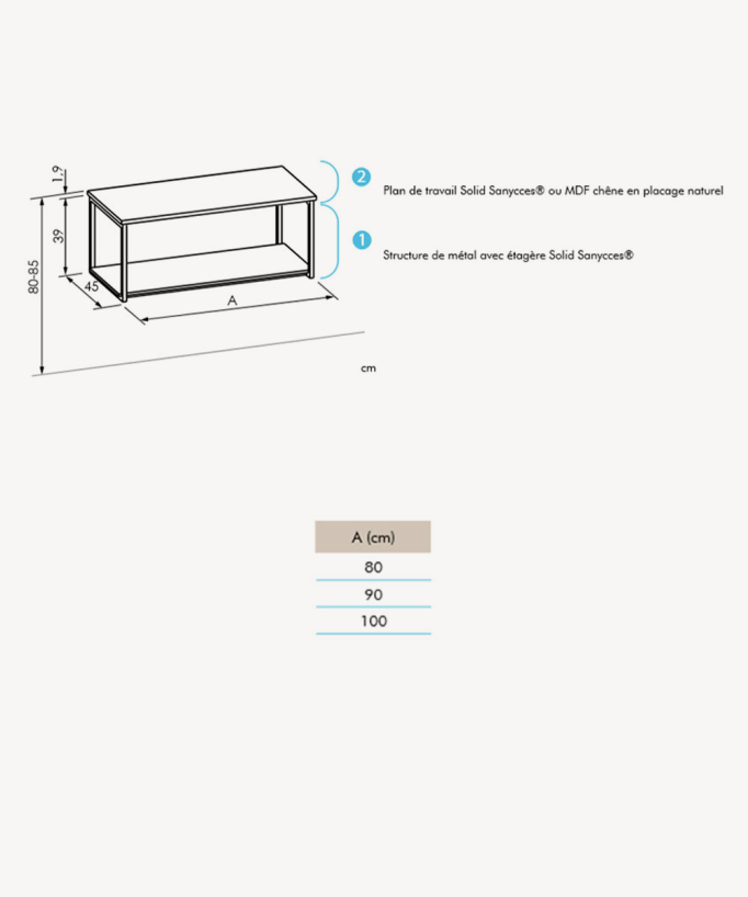 Uno Metal Wall-Hung Vanity Unit for Countertop Basin