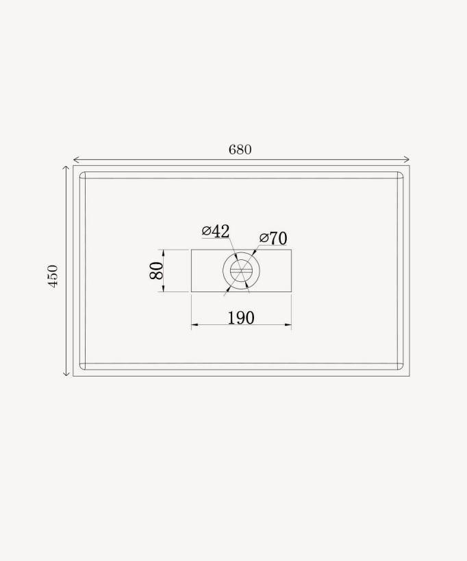 Owando Rectangular Countertop Basin - Matte White
