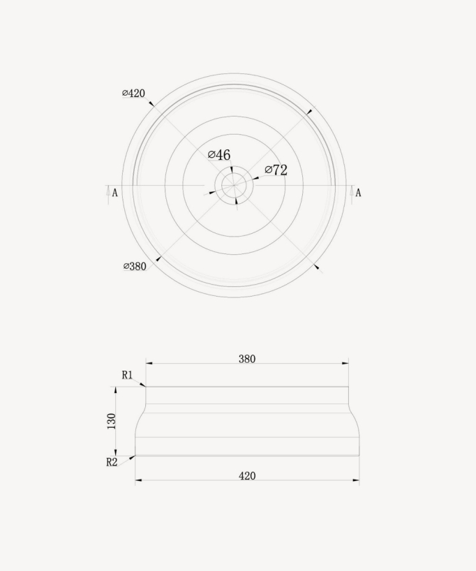 Impfondo Round Countertop Basin - Matte White - Ø42 cm