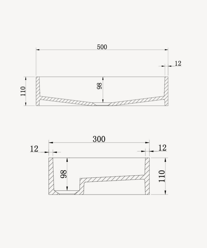 Shanga Rectangular Countertop Basin - Matte White