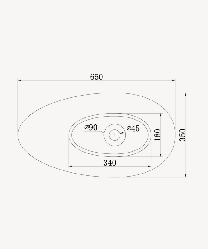 Kananga Oval Countertop Basin - Matte White