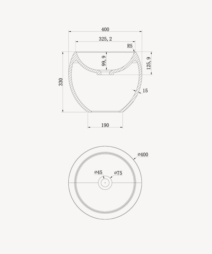 Bukavu Round Countertop Basin - Matte White