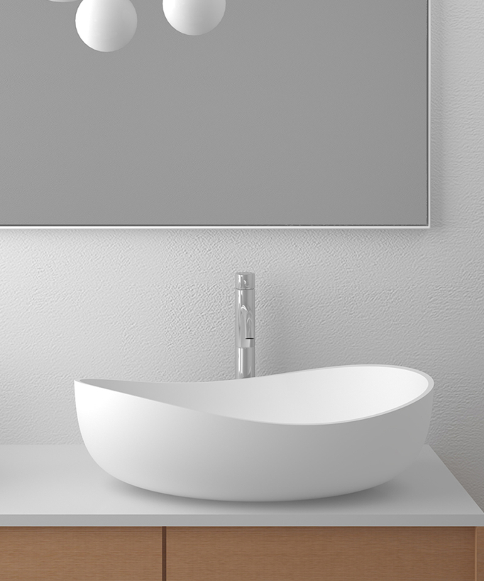 Kitwit Countertop Basin - Matte White