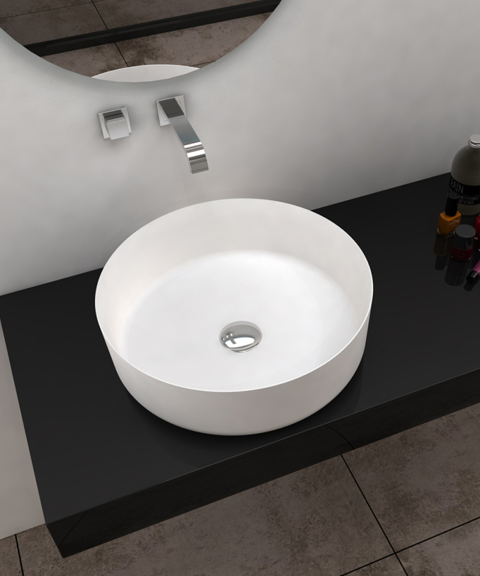 Uvira Round Countertop Basin - Matte White