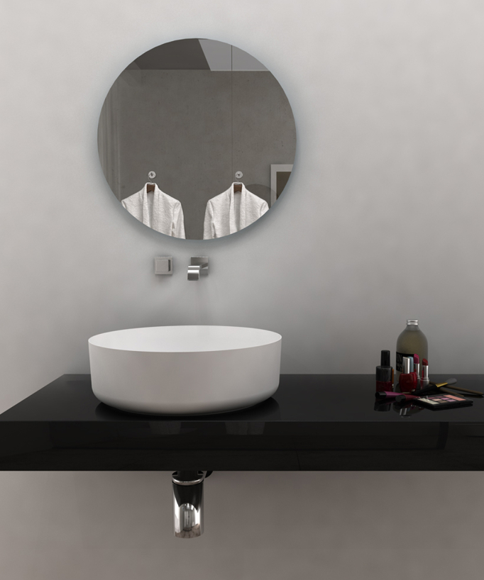 Uvira Round Countertop Basin - Matte White