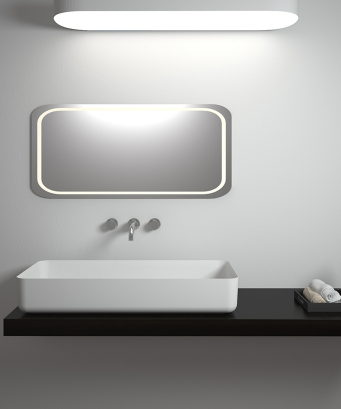 Mbandaka Rectangular Countertop Basin - Matte White