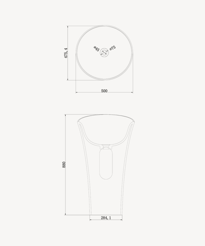Oyo Freestanding Round Pedestal Basin - Matte White