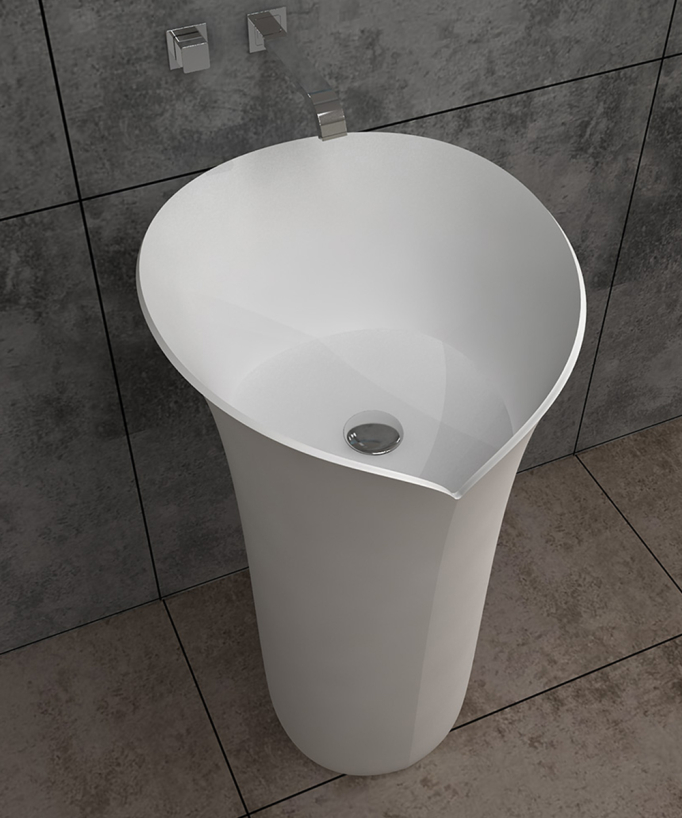 Pointe-Noire Round Freestanding Basin - Matte White