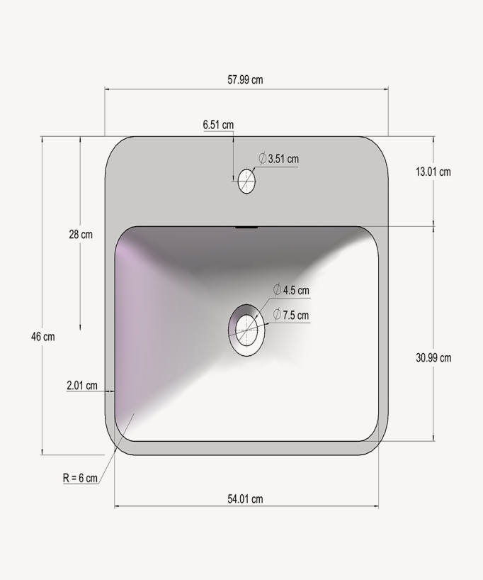 Butembo Rectangular Countertop Basin - Matte White