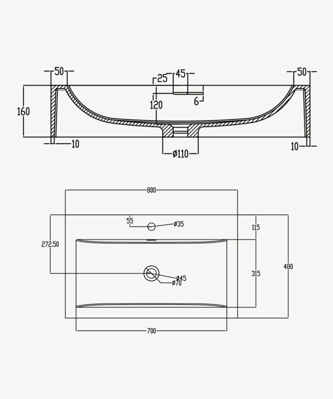 Zongo Wall-Hung Basin - Matte White