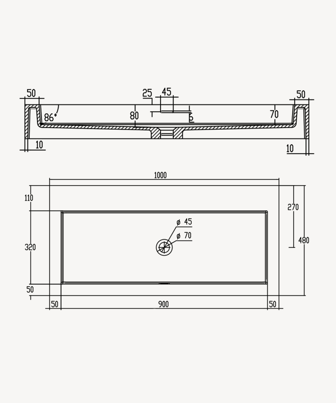Buta Wall-Hung Double Basin - Matte White