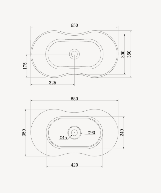 Kindu Oval Countertop Basin - Matte White