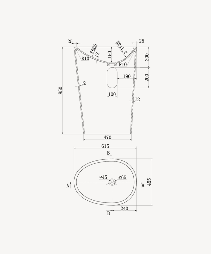 Soukané Oval Freestanding Basin - Matte White