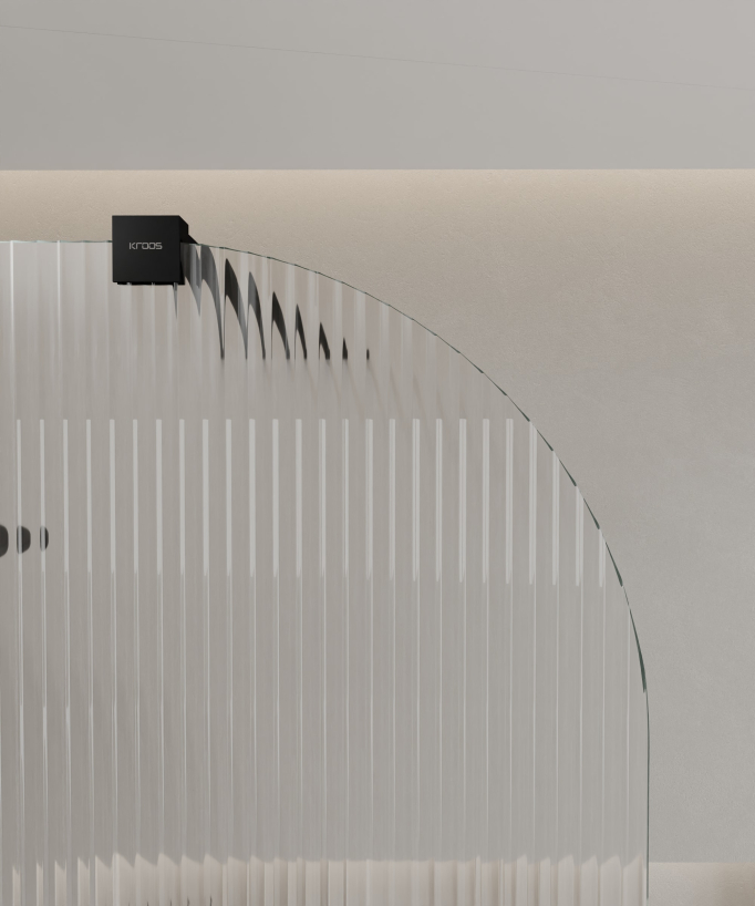 Cuba Fluted Glass Shower Screen - Black Profile