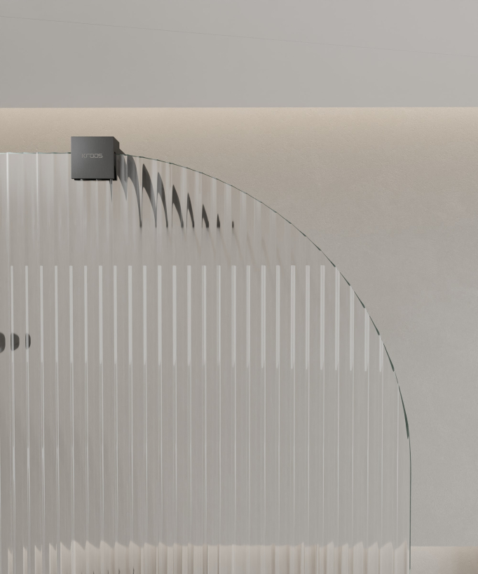 Cuba Fixed Fluted Glass Shower Screen - Gunmetal Profile