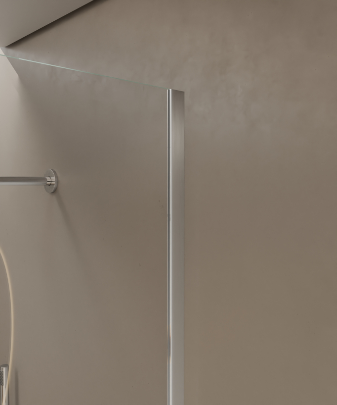 Lixa Fixed Transparent Glass Shower Screen - Chrome