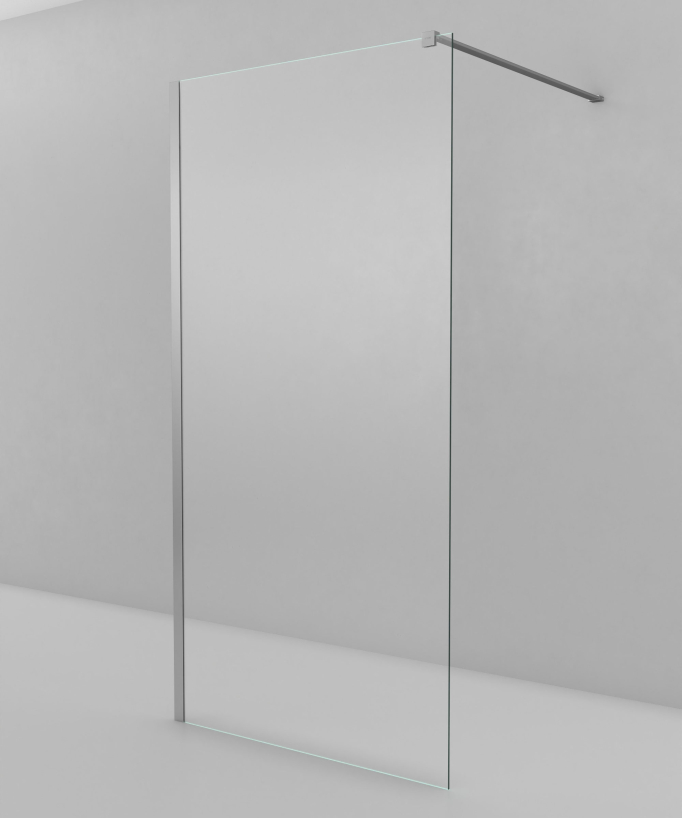 Lixa Fixed Transparent Glass Shower Screen - Chrome