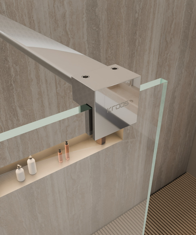 Lixa Fixed Transparent Glass Shower Screen - Chrome