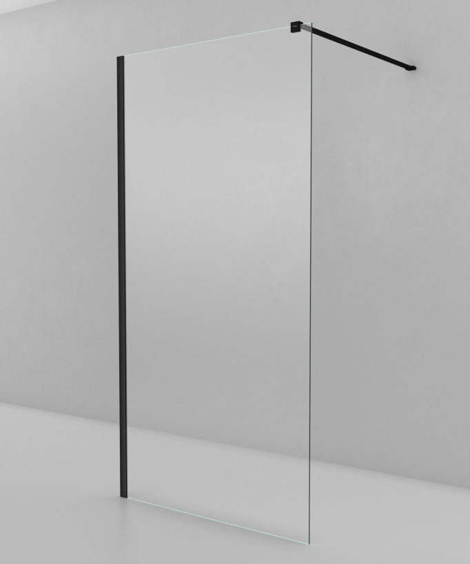 Lixa Fixed Shower Screen - Black