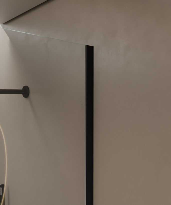 Lixa Fixed Shower Screen - Black