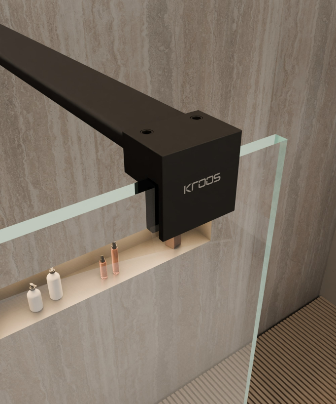 Lixa Fixed Shower Screen - Black