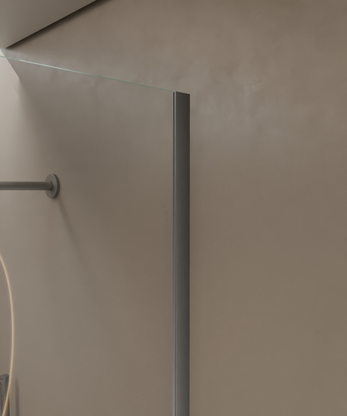 Lixa Fixed Shower Screen - Gunmetal Finish