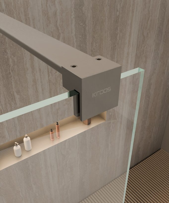 Lixa Fixed Shower Screen - Gunmetal Finish