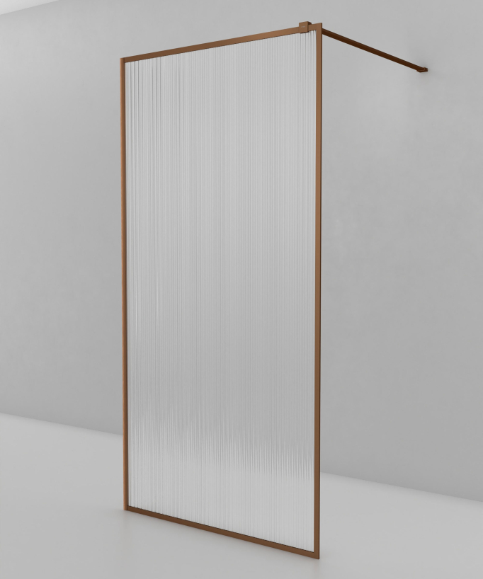 Sintra - Walk-in Shower Screen, Brushed Rose Gold Finish