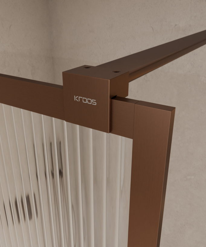Sintra - Walk-in Shower Screen, Brushed Rose Gold Finish