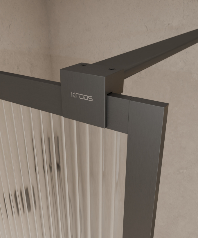 Sintra - Paroi de douche verre cannelé, cadre gunmetal