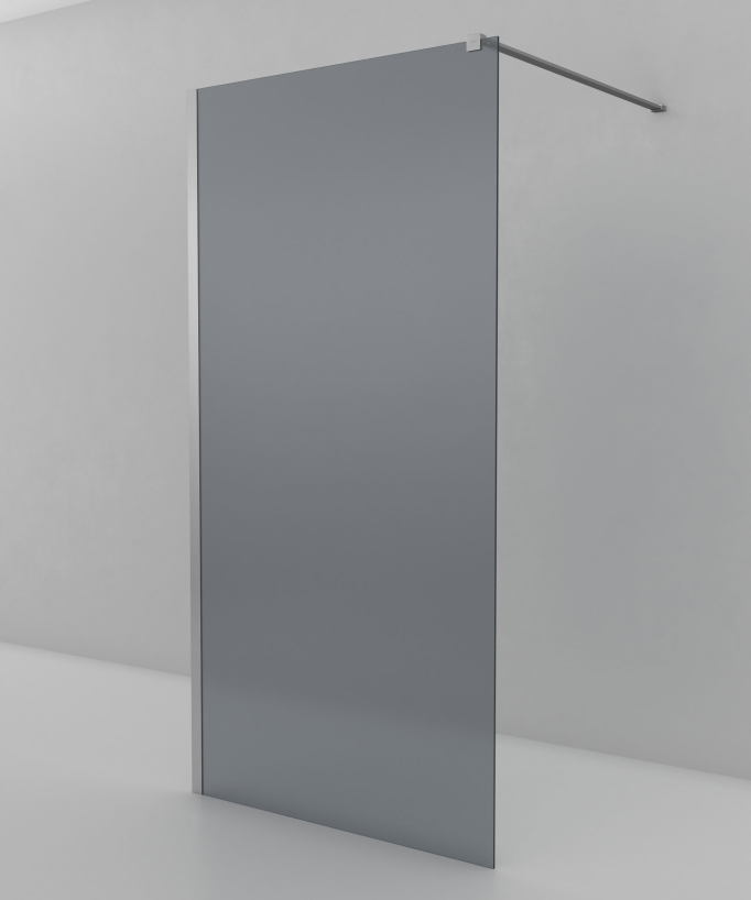 Seia Smoked Glass Shower Screen with Chrome Profile